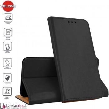 Grynos odos Telone dėklas - juodas (Huawei Y5P) Grynos odos Telone dėklas - juodas (Huawei Y5P)